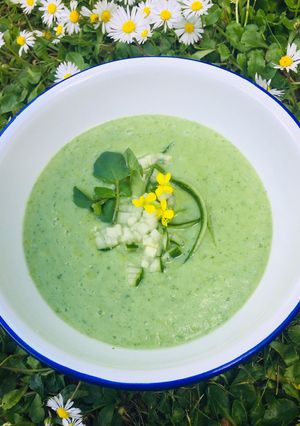 A picture of Green watercress and Avocado Gazpacho 🌱.