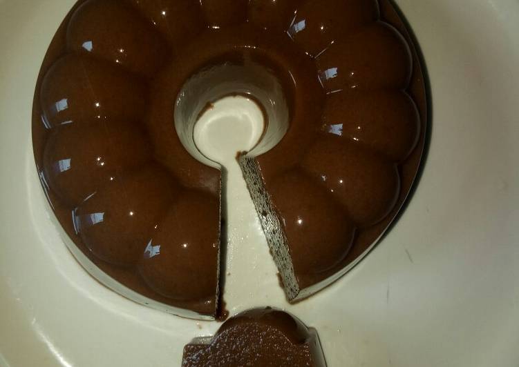 Cara Gampang Membuat Puding kulit roti energen coklat yang Enak