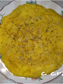 Una foto de Tortilla de coliflor con queso