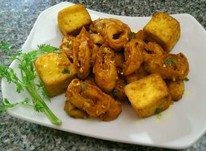 Hình của món Mì Căn + Đậu Hủ Xào Sả Ớt (Món Chay).