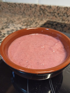 Una foto de Helado de fresa y banana
