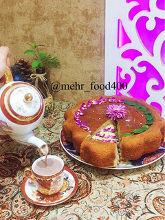 عکسی از دستور کیک موز هل و گلاب