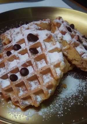 Foto resep Snowy Banana Waffles Choco Chip