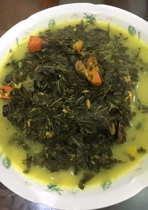 Foto resep Daun singkong bumbu kuning