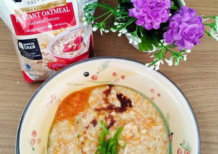 Mudah Cepat Memasak Bubur oatmeal ayam wortel Ala Restoran