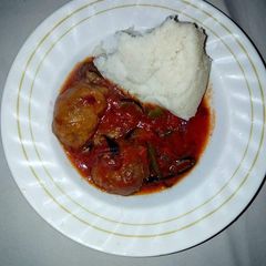 A picture of Chicken Stew With Ugali.