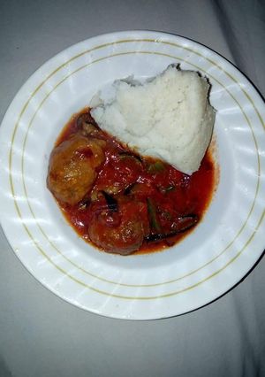 A picture of Chicken Stew With Ugali.