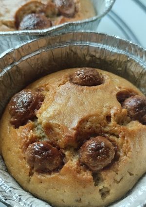 Una foto de Mini ponquecitos🧁 de fruta🍌🍊🍎 y chocolate🍫