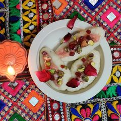 A picture of Gulab dry fruits tuti frutti cham cham.