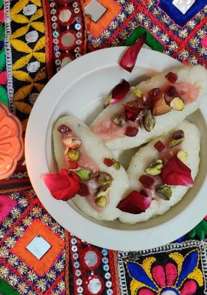 A picture of Gulab dry fruits tuti frutti cham cham.