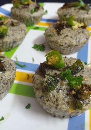 A picture of Green moong muffins.