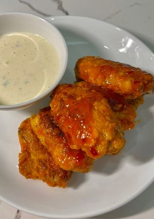 Hình của món Cánh gà Buffalo - Hot wings.