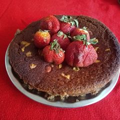 A picture of Eggless chocolate cake.