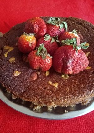 A picture of Eggless chocolate cake.