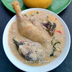 A picture of Egusi Peppersoup.