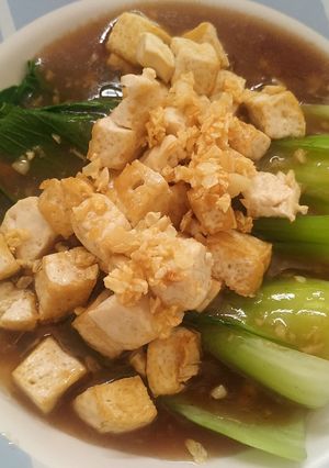 Foto resep Pakcoy Tahu Saus Tiram / Garlic Bok Choy