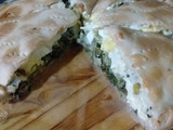 Tarta de verduras y de jamón y queso