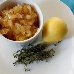 A picture of Pear and thyme chutney.