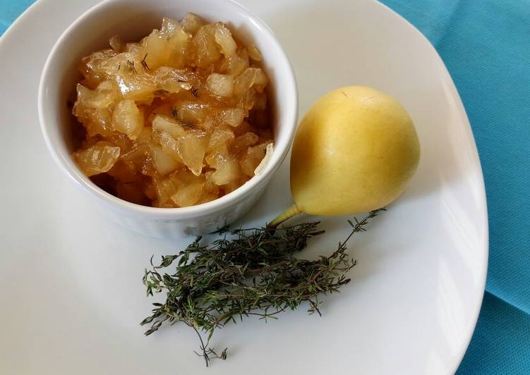 Steps to Prepare Quick Pear and thyme chutney