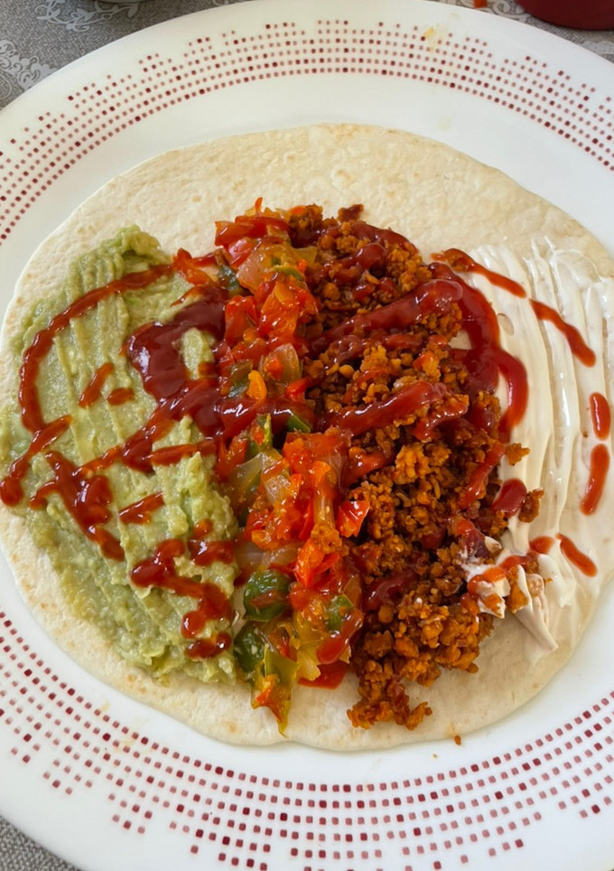 Una foto de Veggie burrito/fajita mexicana