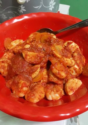 Foto resep Udang Baso Balado pedas manis