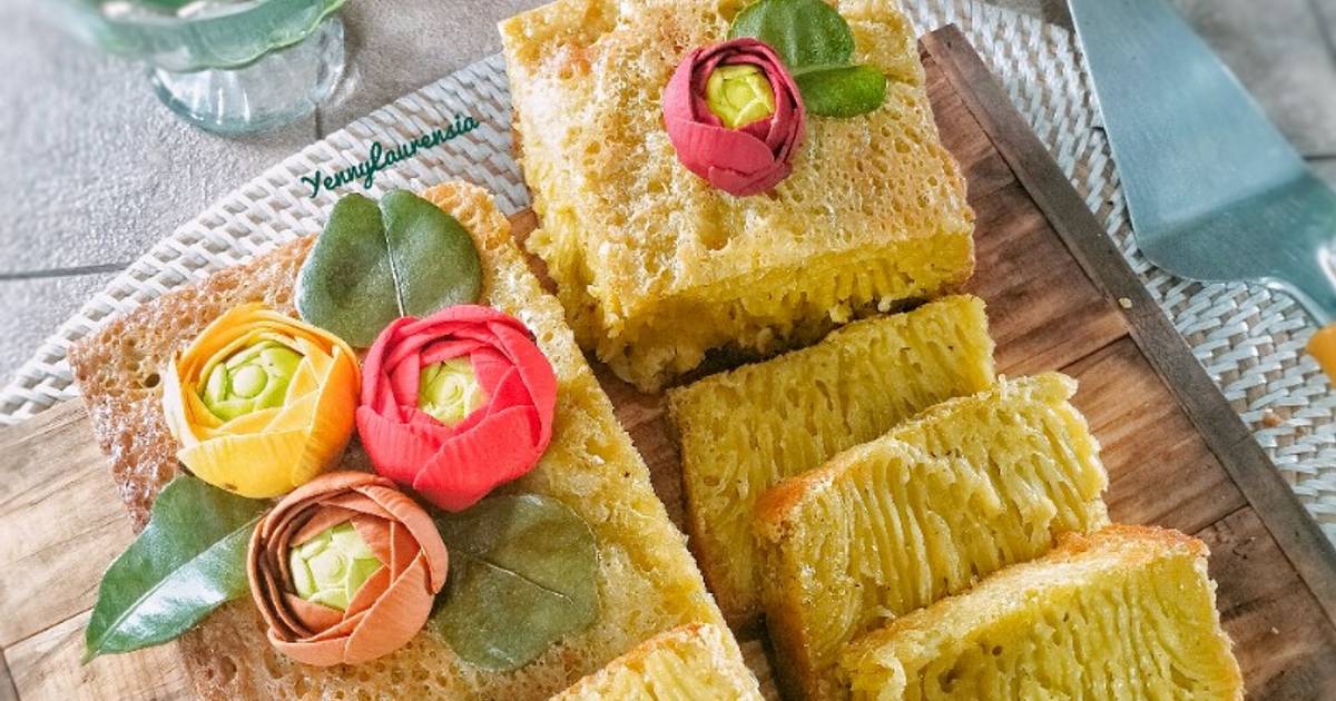 Resep Bika Ambon Pandan Premium Paling Mudah dan Enak