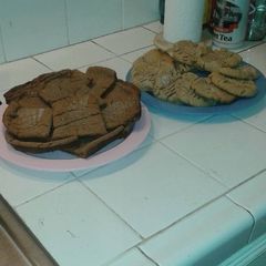A picture of Both Peanut Butter and Chocolate Hazelnut Cheesecake Cookies .