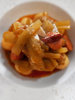Una foto de Borrajas a la riojana con chorizo picante