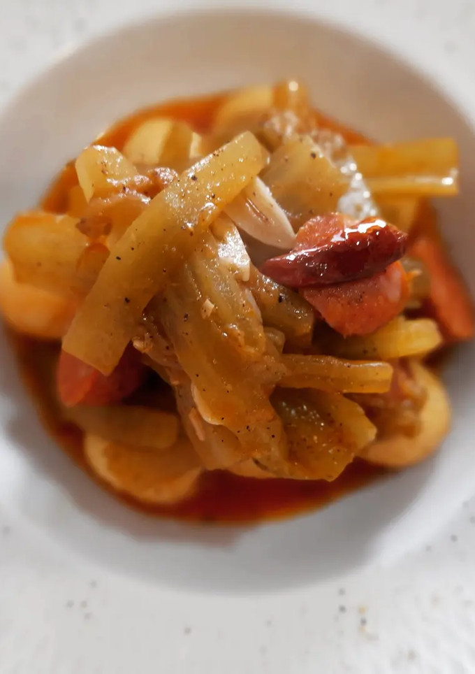 Una foto de Borrajas a la riojana con chorizo picante