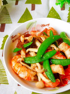 甜豆蝦仁 的食譜成品照片