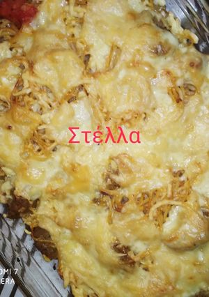 Φωτογραφία της συνταγής Σουφλέ με μακαρόνια που έμειναν Νο4(με κεφτεδάκια)
