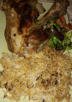 صورة لوصفة فخد خروف ع الكابسة🍗