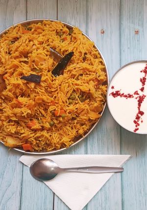 A picture of Mixed Vegetables Masala Rice.