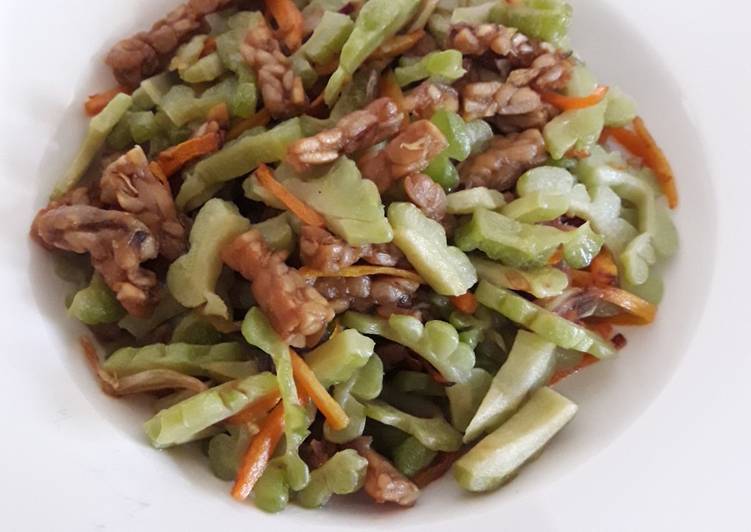 Tumis Pare Wortel Tempe sederhana