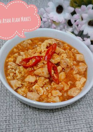 Foto resep Telur dan Ayam Asam Manis