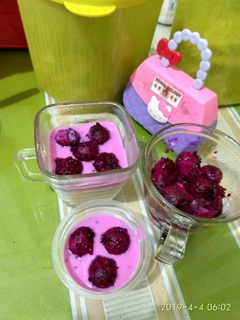 Foto resep Dragon Fruits Soya Tofu (Silky Puding Tofu vla Buah Naga)