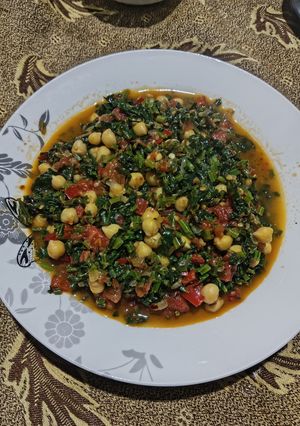 صورة لوصفة سبانخ بطريقة لبنانية