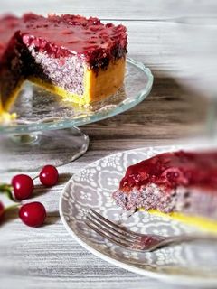 Meggyes-mákos pitetorta 🍰🍒 gluténmentes recept fotója