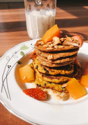 Hình của món Pancakes bí đỏ.