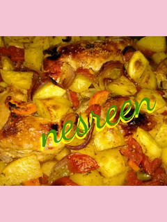 A picture of Baked Chicken with Potatoes.