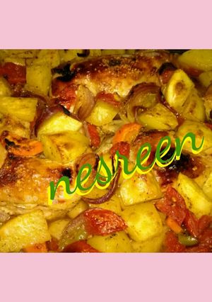 A picture of Baked Chicken with Potatoes.
