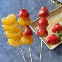 تانجهولو بالفراولة واليوسفي 🍓🍊 Strawberry & Mandarin Tanghulu-レシピのメイン写真