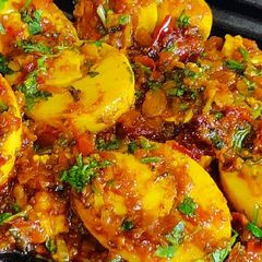Spicy egg masala dhaba style recipe A picture of Spicy egg masala dhaba style recipe.