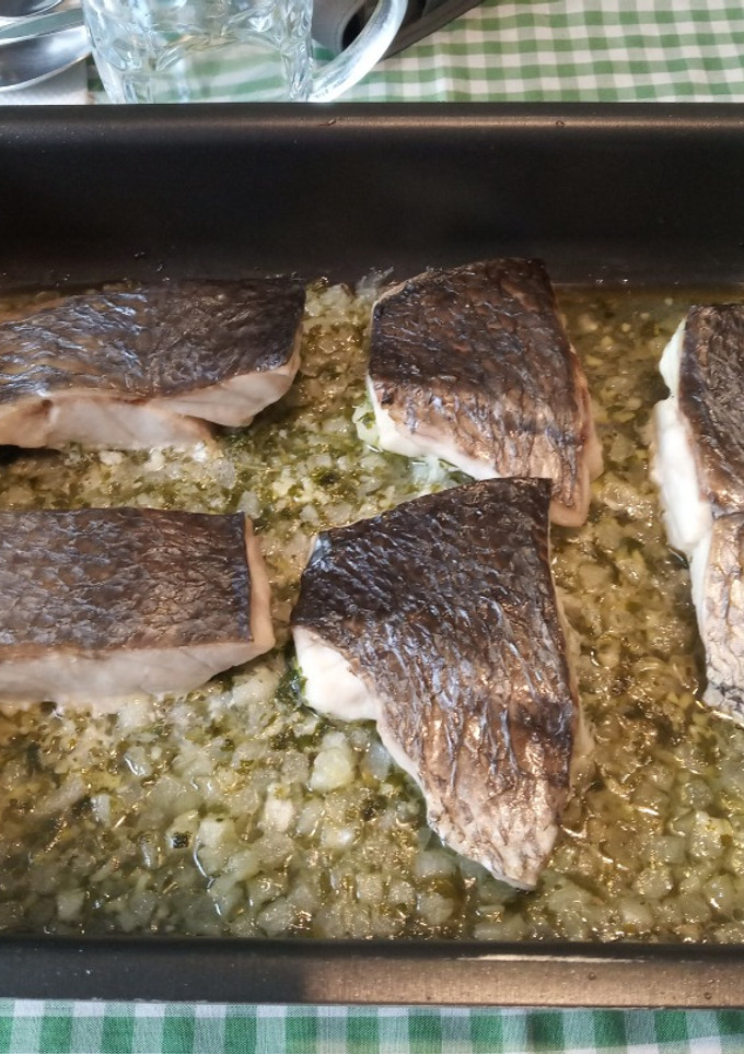 Una foto de Corvina al horno