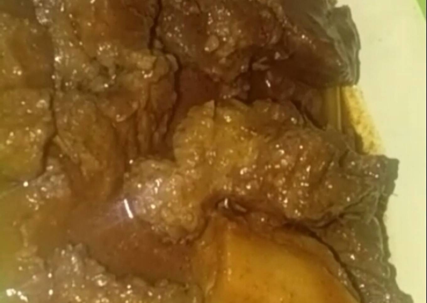 Daging rendang dengan bumbu instan