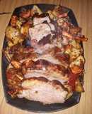 Tapa de asado con salsa barbacoa y papas rústicas
