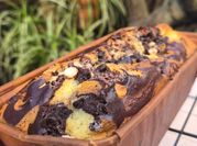 Una foto de budín con harina 0000 y bicarbonato