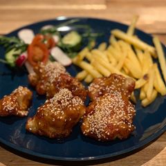 A picture of Sticky cauliflower wings (vegan).
