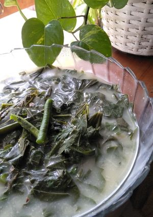 Foto resep Bobor daun singkong kacang panjang