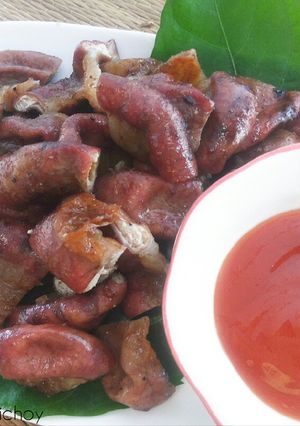 รูปของ ไส้อ่อนหมูย่าง #ทำขายรวย